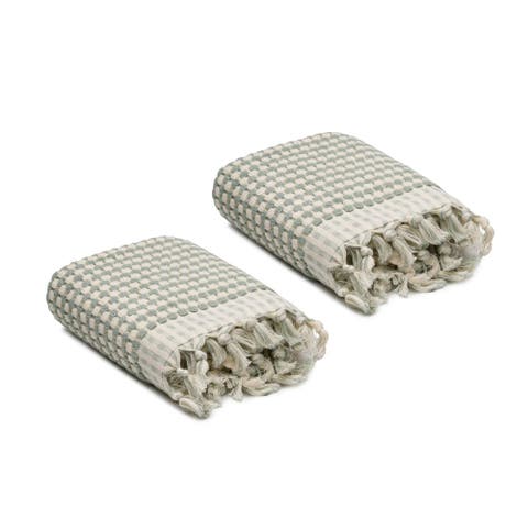 Dots Turkish Cotton Terry Hand Towels - Set of 2