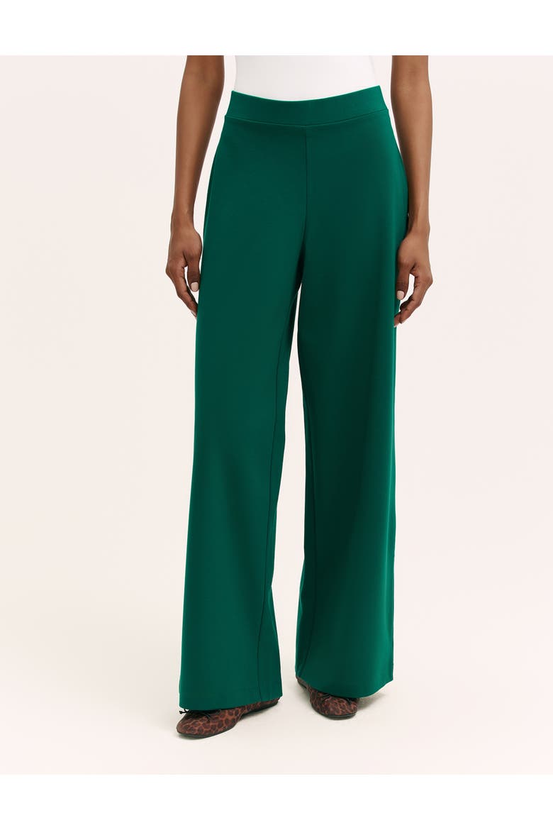 Kenzie Regular Ponte Jersey Wide Trouser, Main, color, Bottle Green