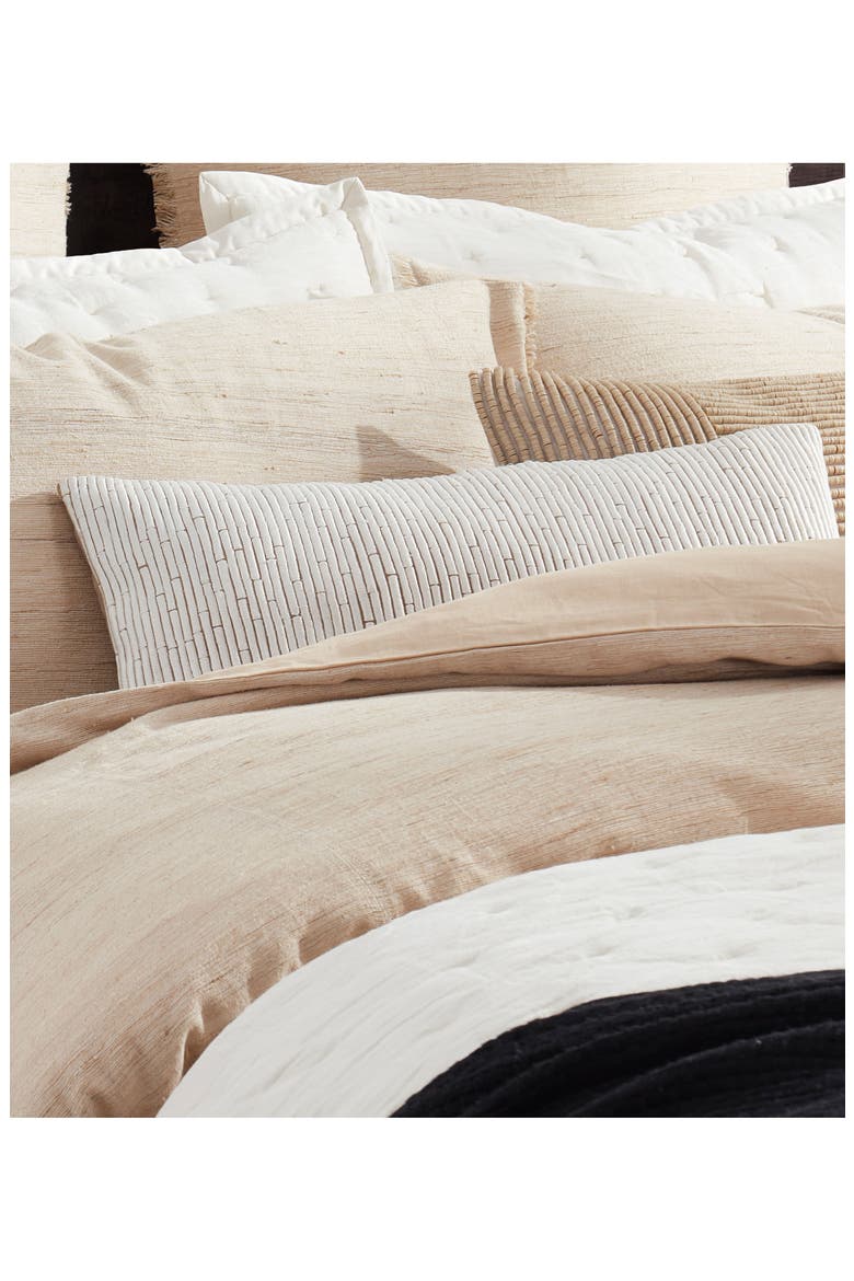 Embroidered Cotton & Linen Accent Pillow, Alternate, color, LINEN / WHITE