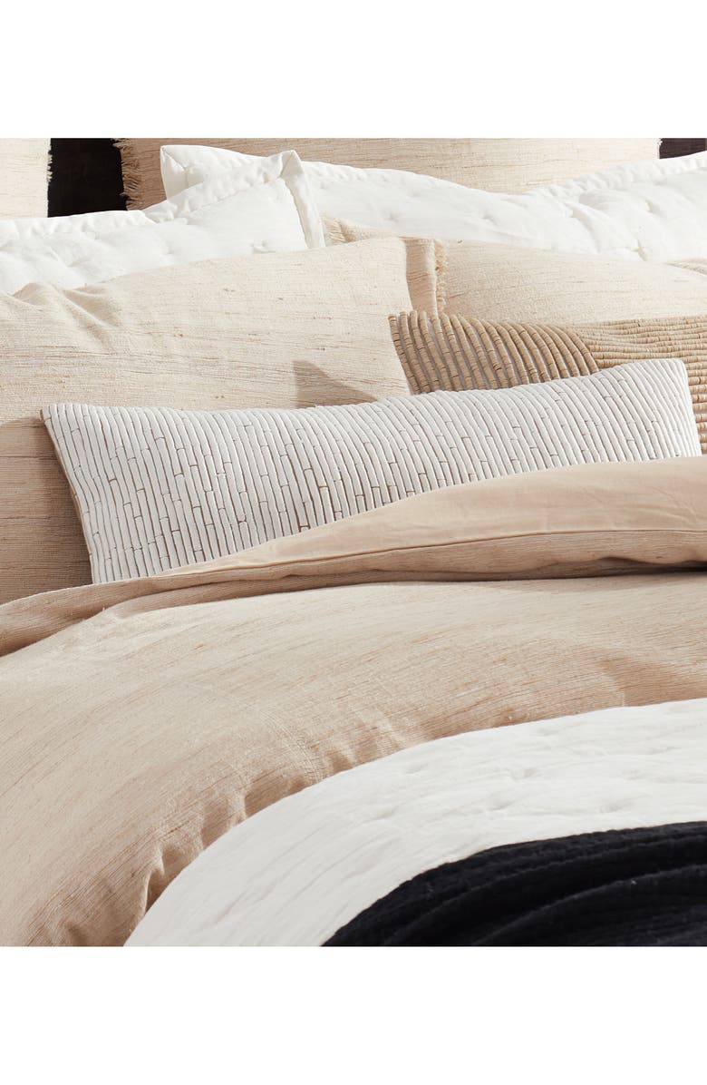 DONNA KARAN Embroidered Cotton & Linen Accent Pillow, Alternate, color, 