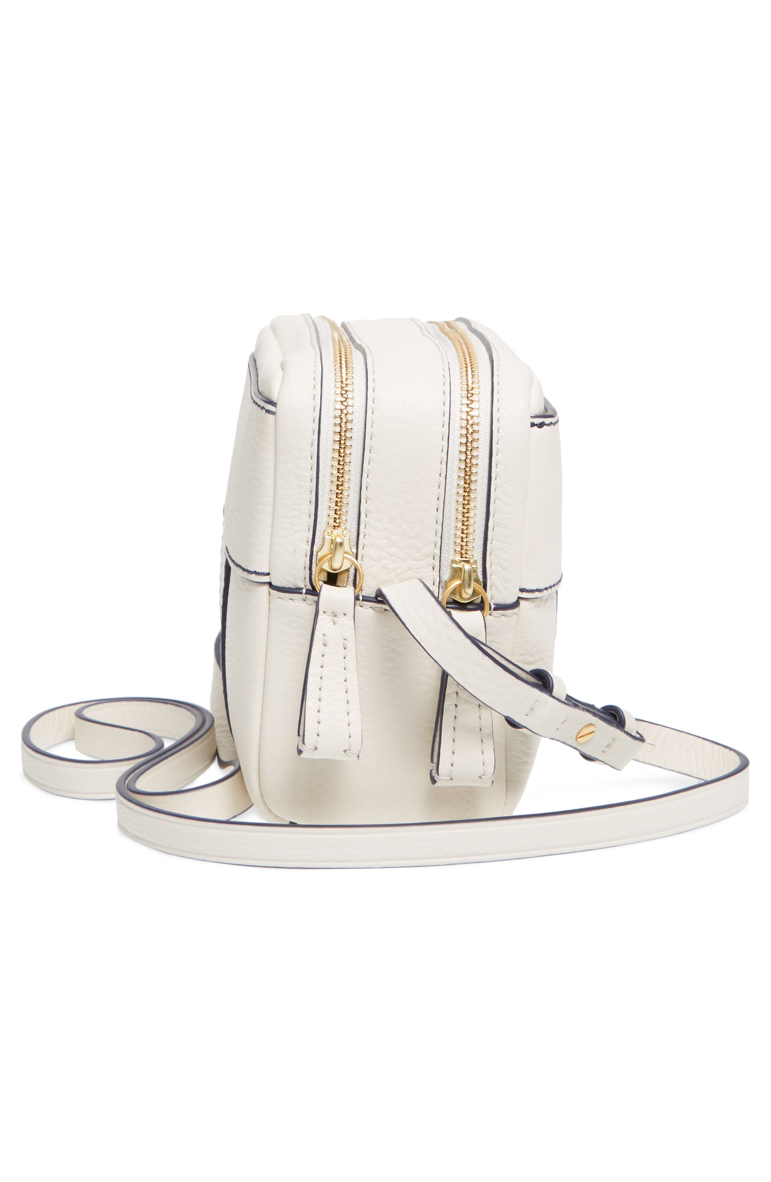 Tory Burch Block-T Double Zip Leather Crossbody Bag, Alternate, color, 