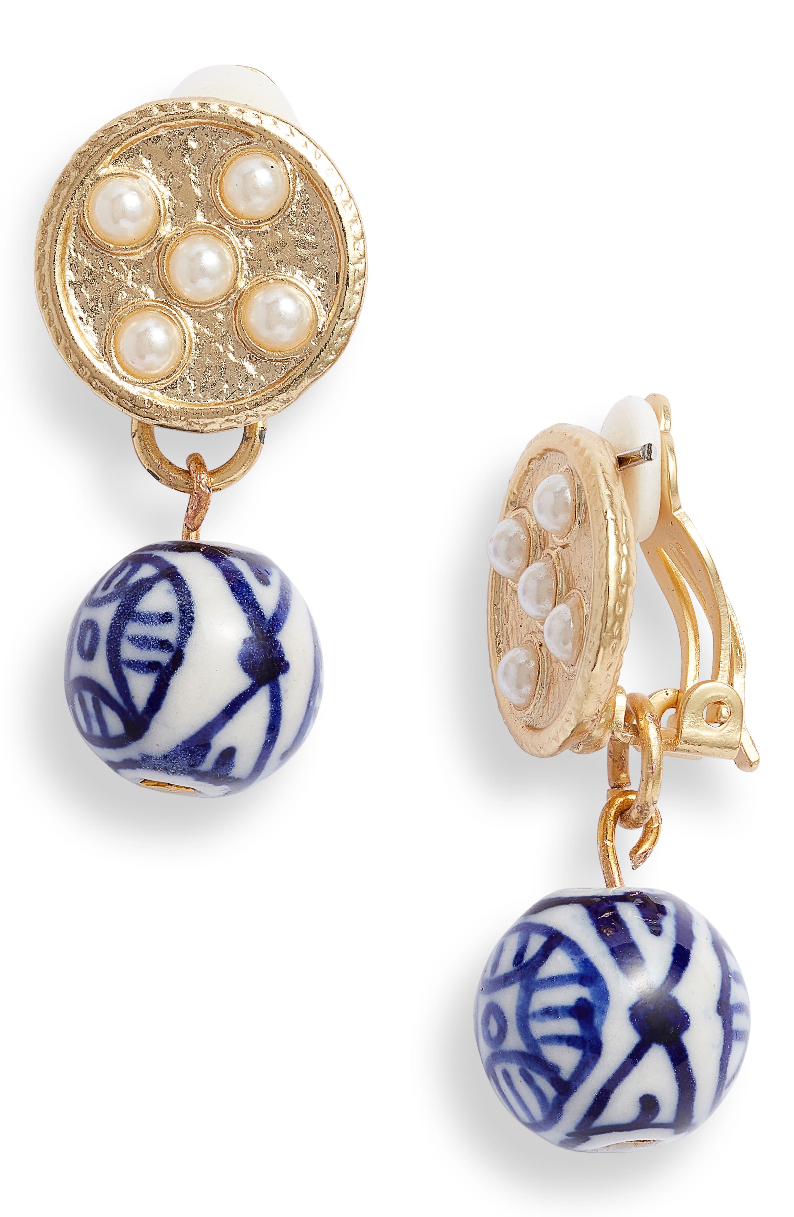 Karine Sultan Imitation Pearl & Bead Drop Earrings (Women) | Nordstrom