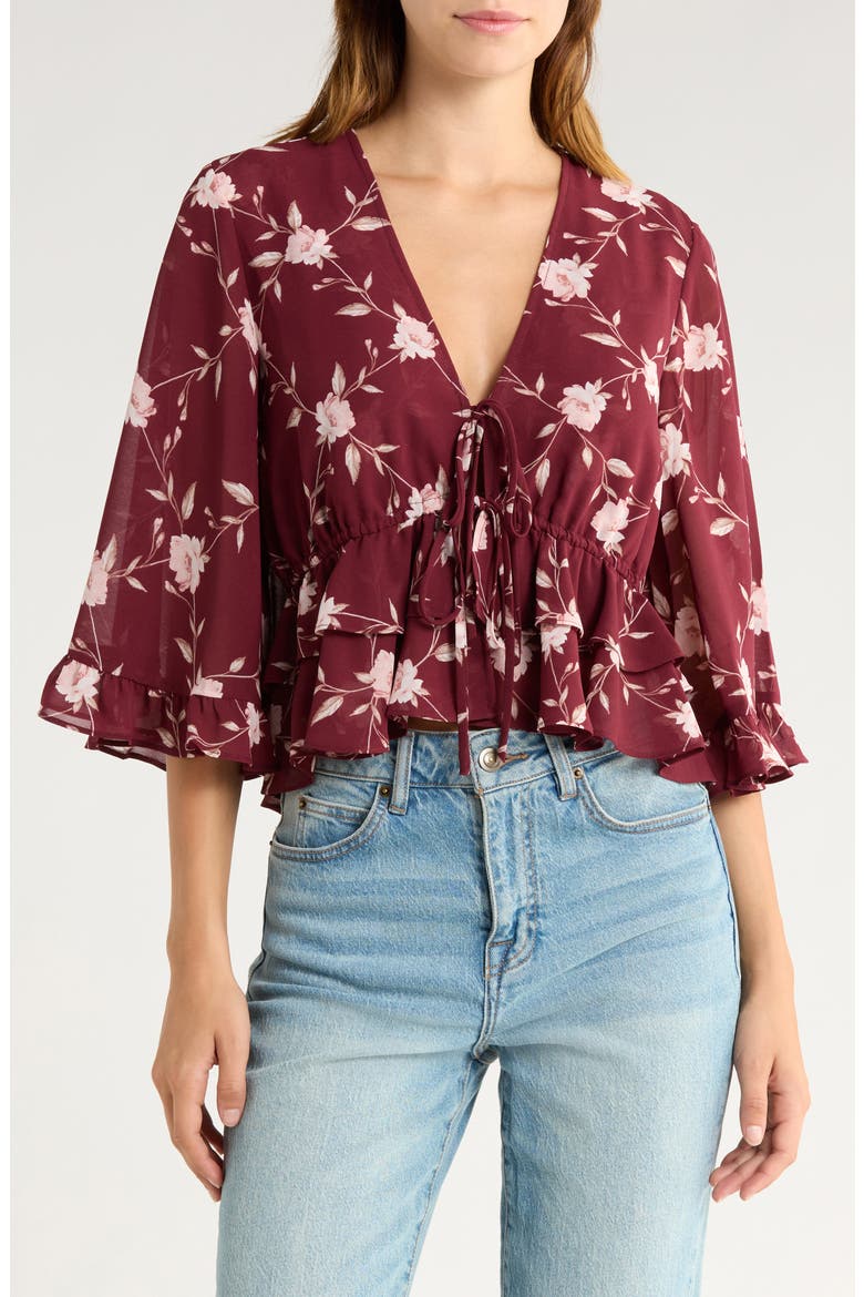 Free Spirit Top, Main, color, BURGUNDY LATTICE