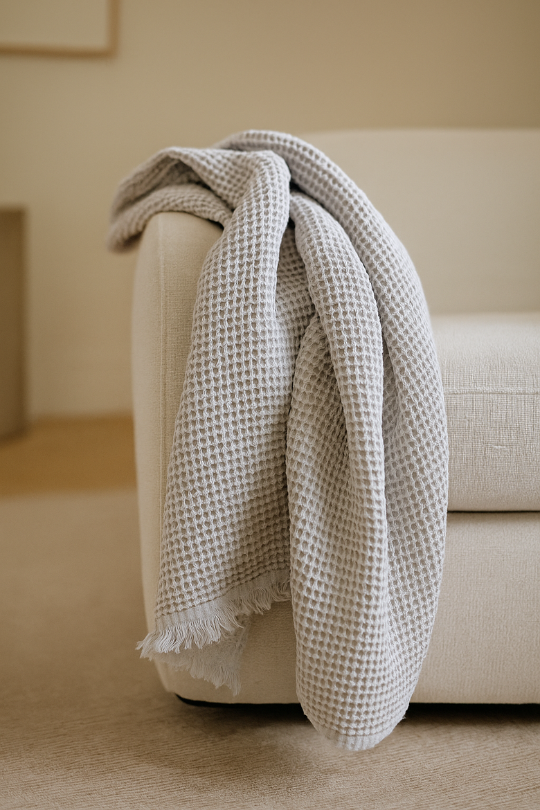 Turkish Cotton Waffle Throw, Alternate, color, Soft Grey