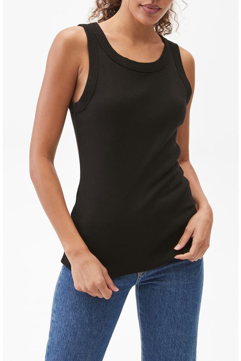 Paloma Cotton Tank Top, Alternate, color, BLACK
