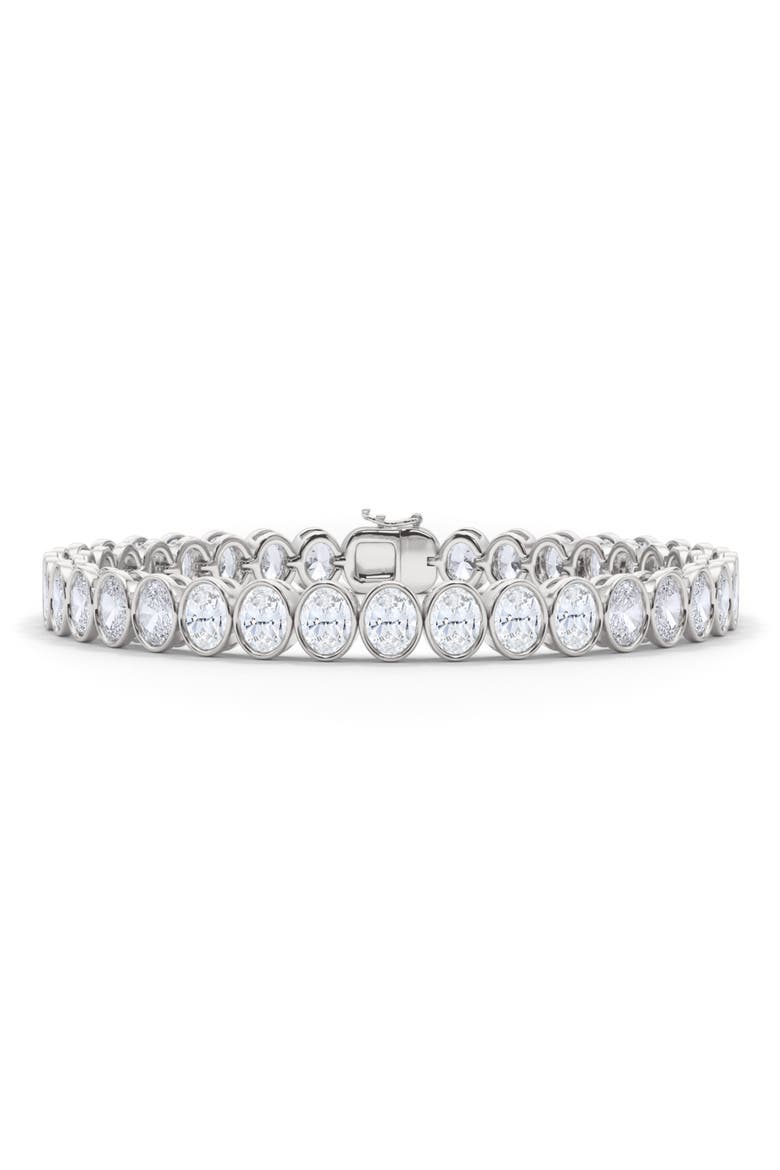 Oval Cut Lab Created Diamond Tennis Bracelet, Alternate, color, 18K WHITE GOLD