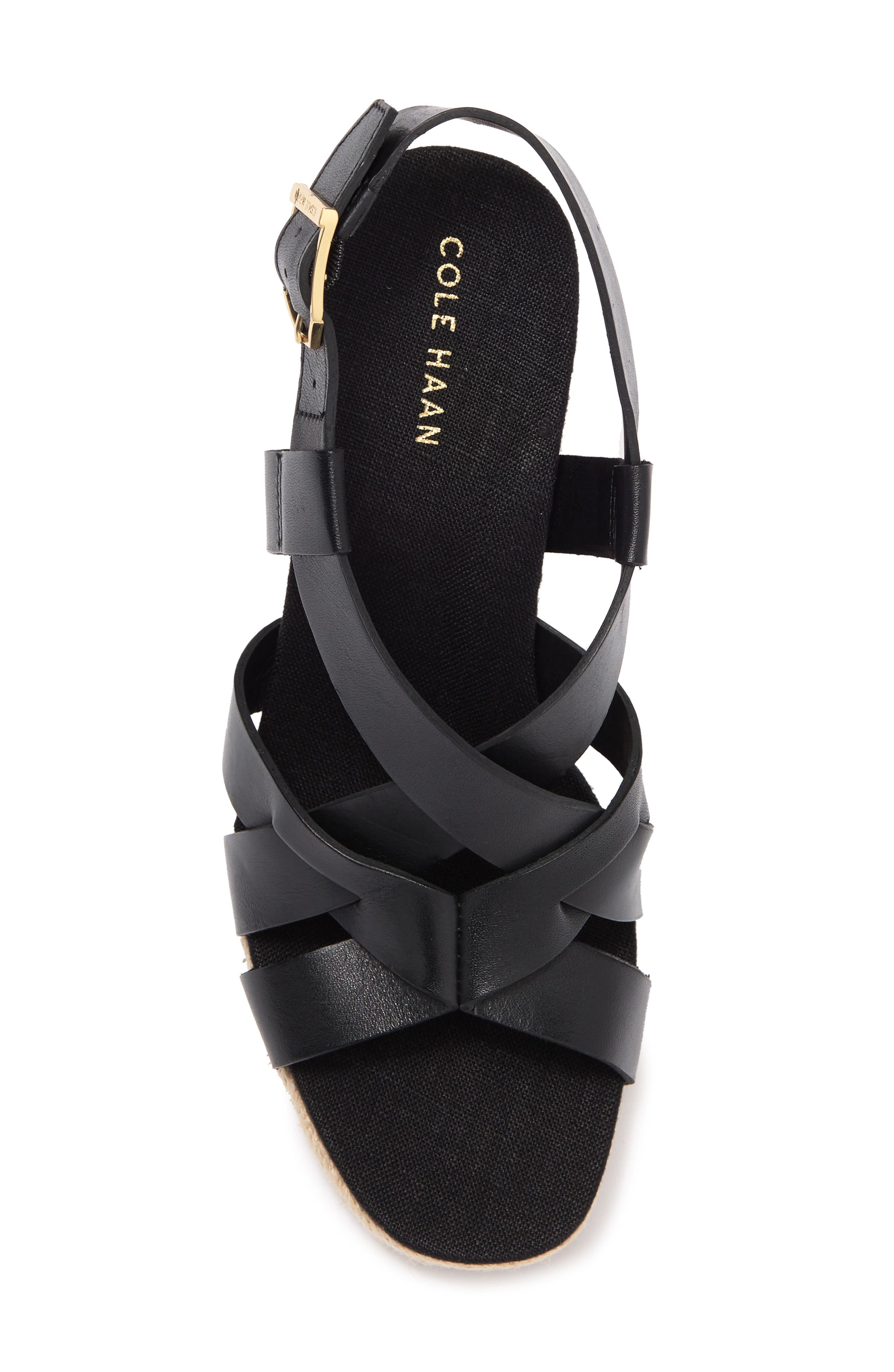 Cole Haan Crystal Leather Espadrille Wedge Sandal, Alternate, color, 