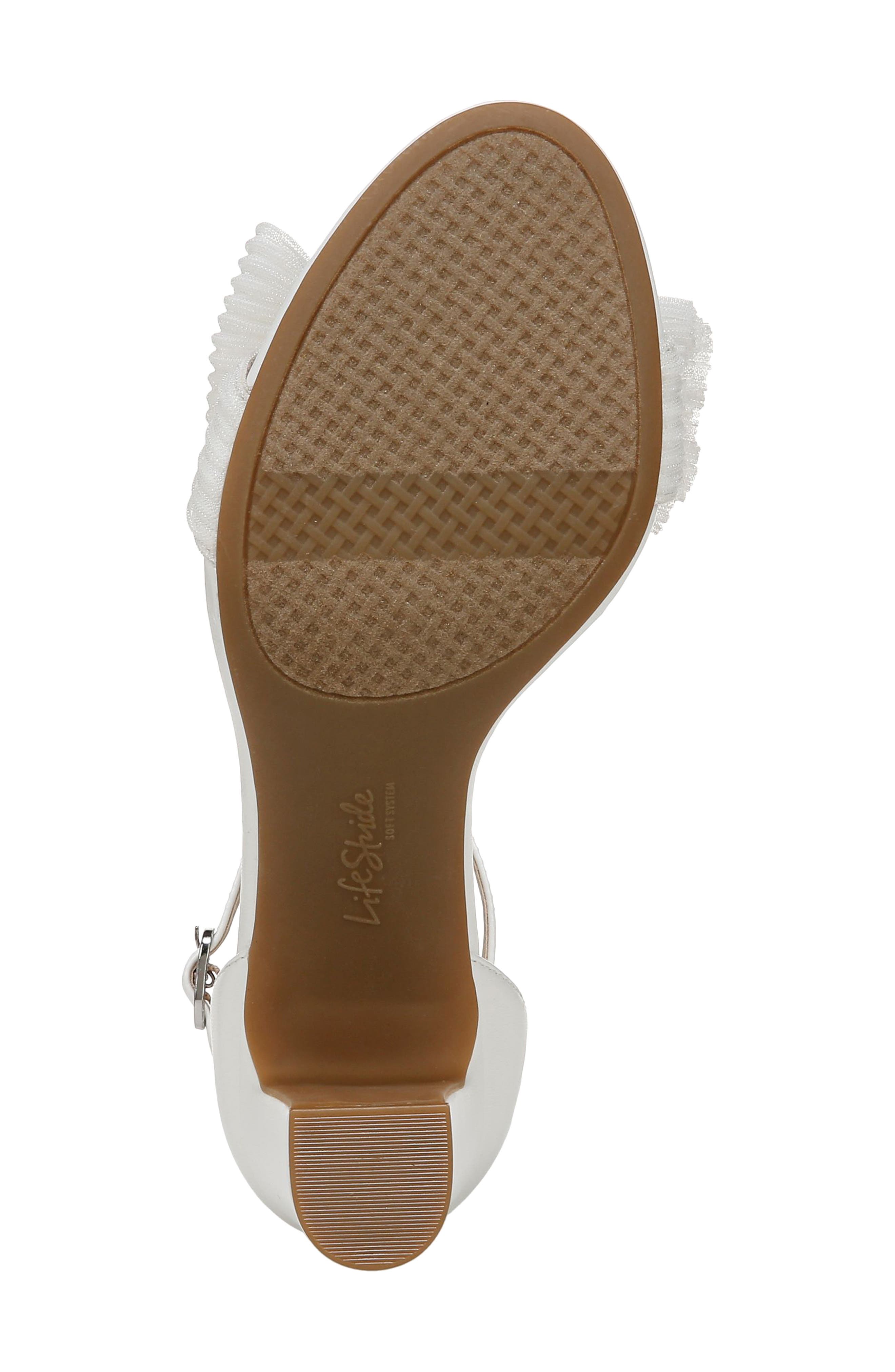 Florence Bow Ankle Strap Sandal, Alternate, color, WHITE