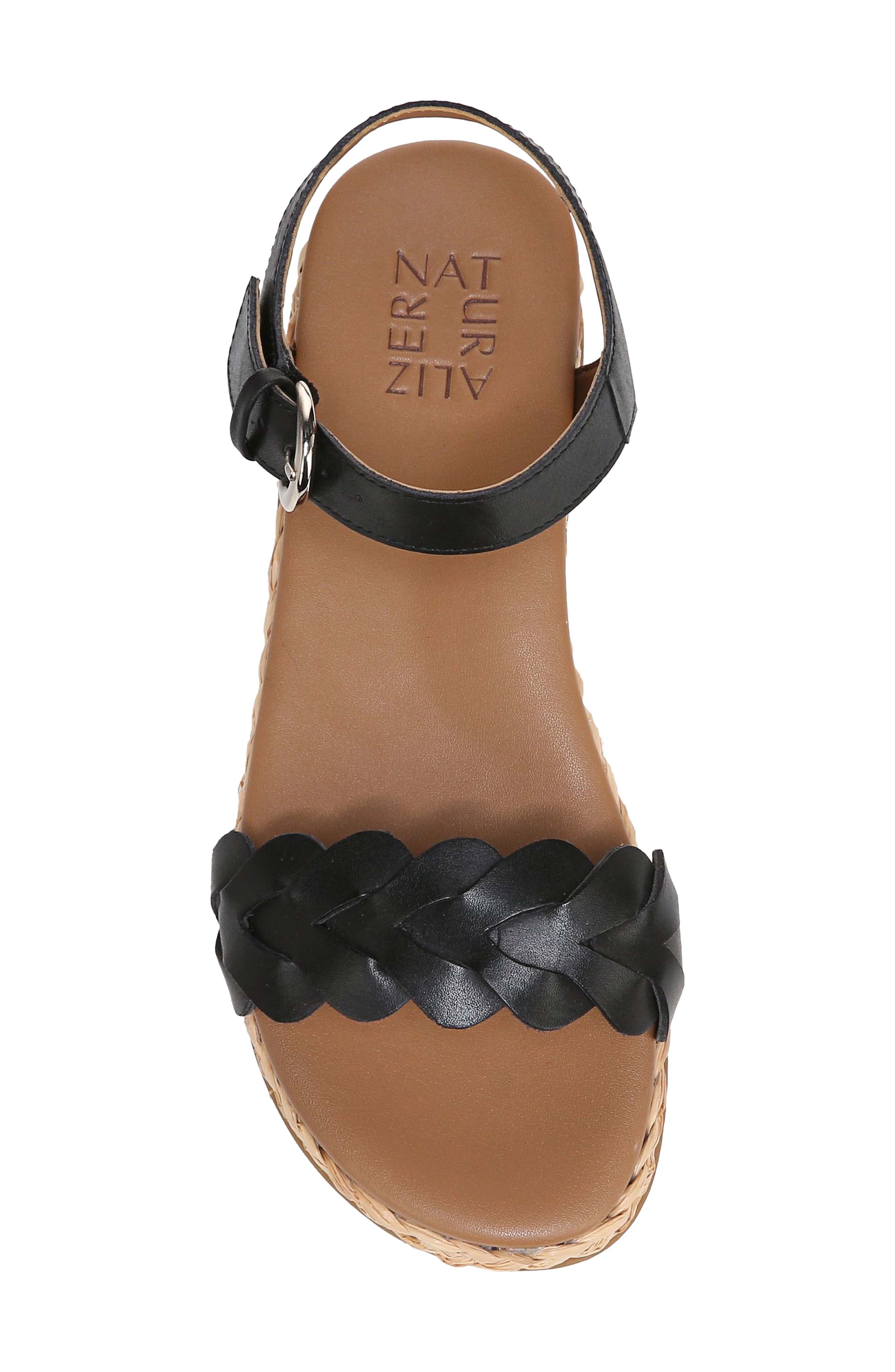Naturalizer Neila Ankle Strap Platform Sandal, Alternate, color, Black Leather