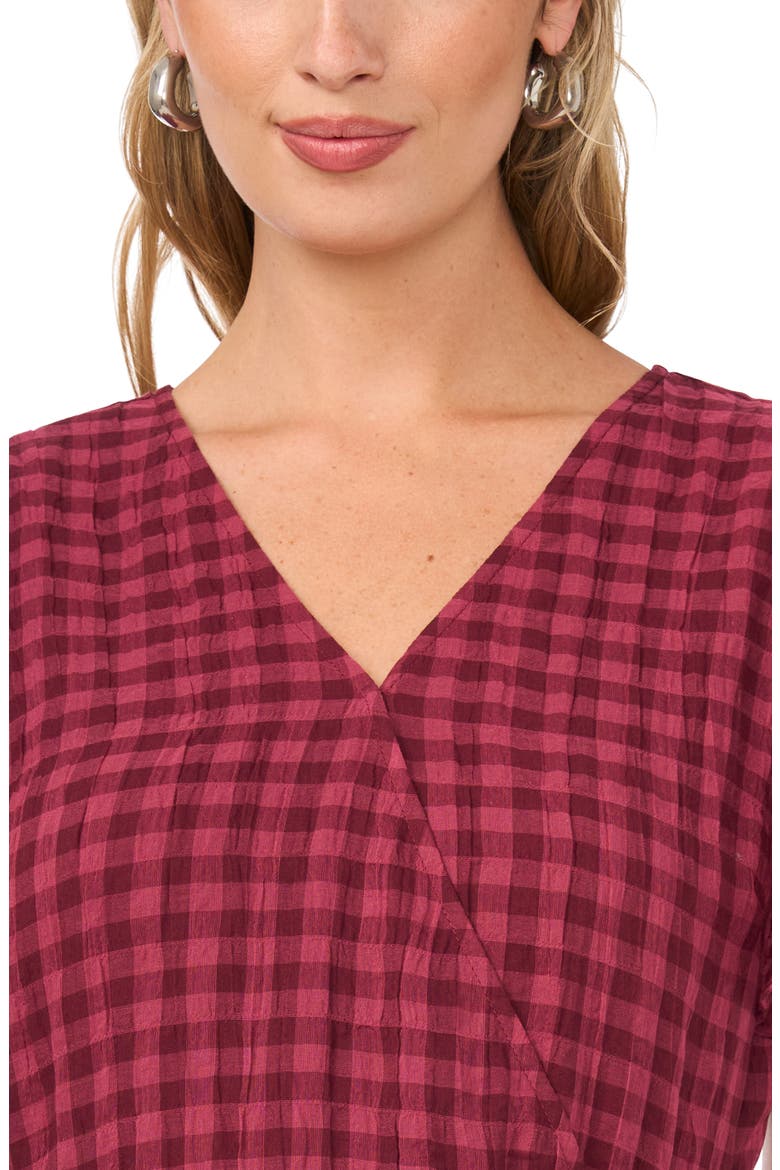 Fit & Flare Gingham Maxi Dress, Alternate, color, CRISP MERLOT