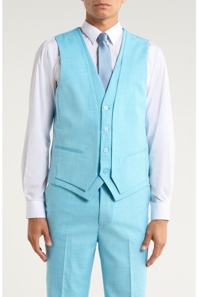 Aqua Mélange 3-Piece Suit, Alternate, color, AQUA