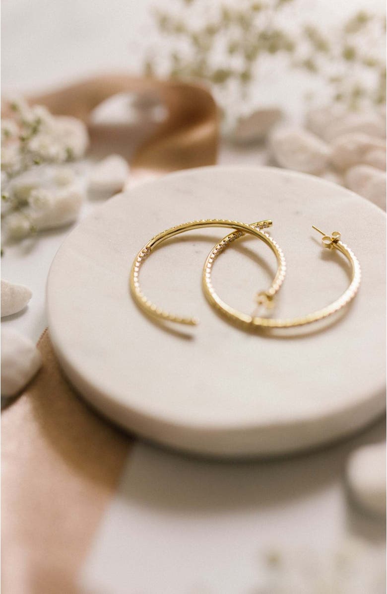 Untamed Petals Everyday Glam Hoops, Alternate, color, Gold