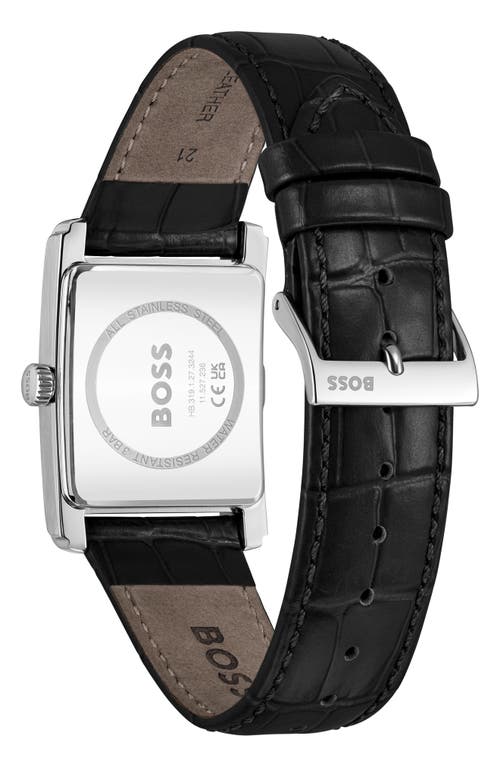 Hugo Boss Boss Principle Dress Leather Strap Watch, 28mm X 7.8mm In Black