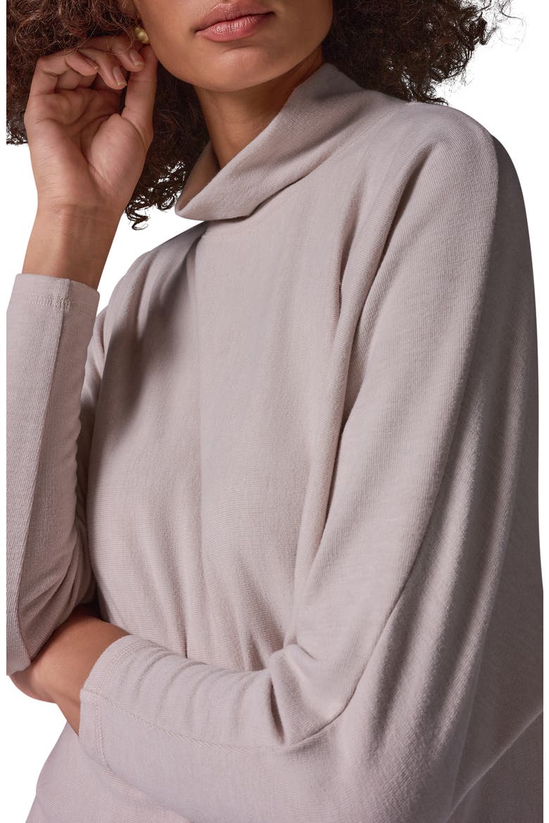 Brushed Jersey Dolman Funnel Neck Top, Alternate, color, OAT HEATHE