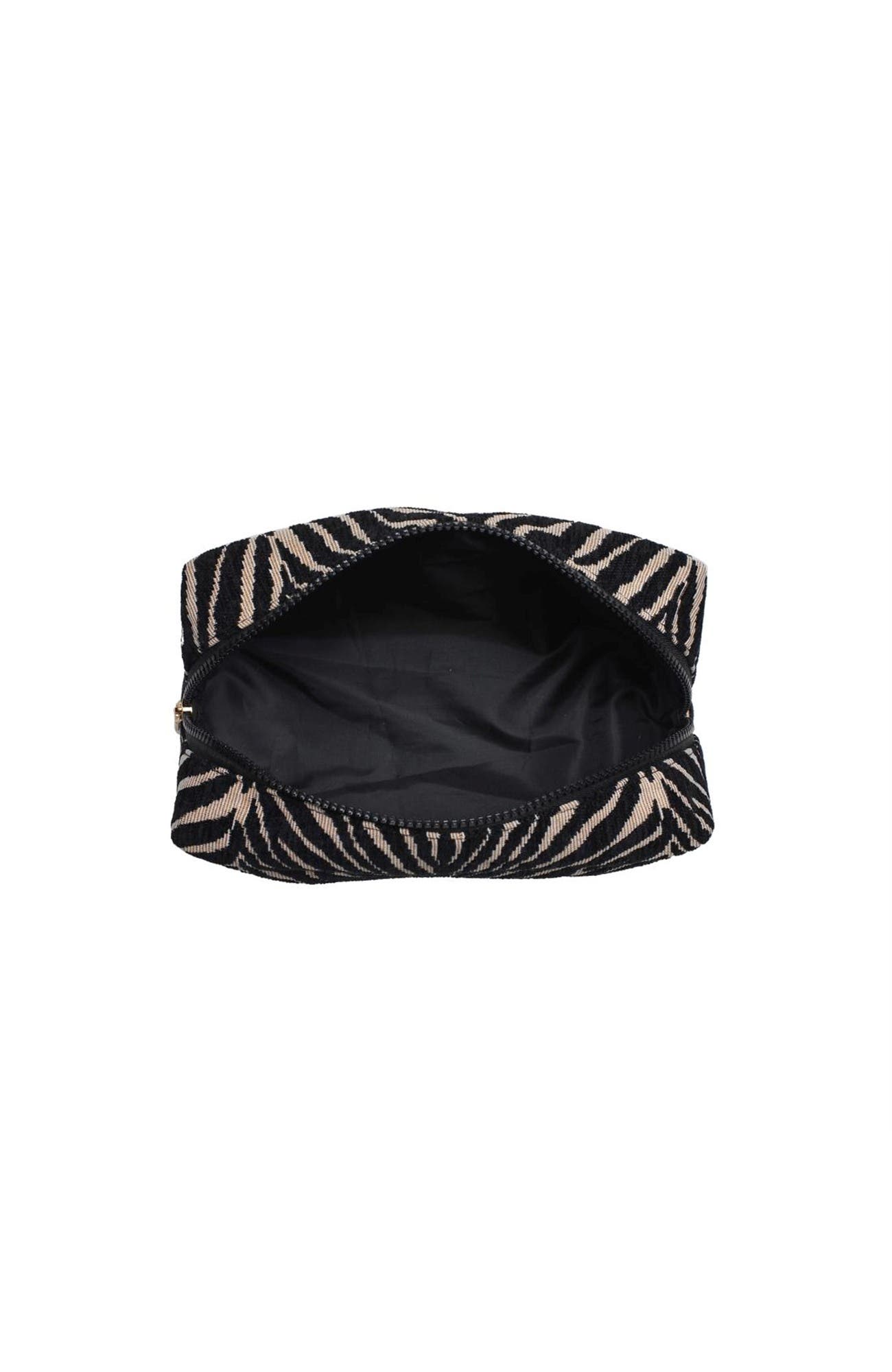 Zebrini Cosmetic & Travel Organizer Pouch, Alternate, color, Natural Black