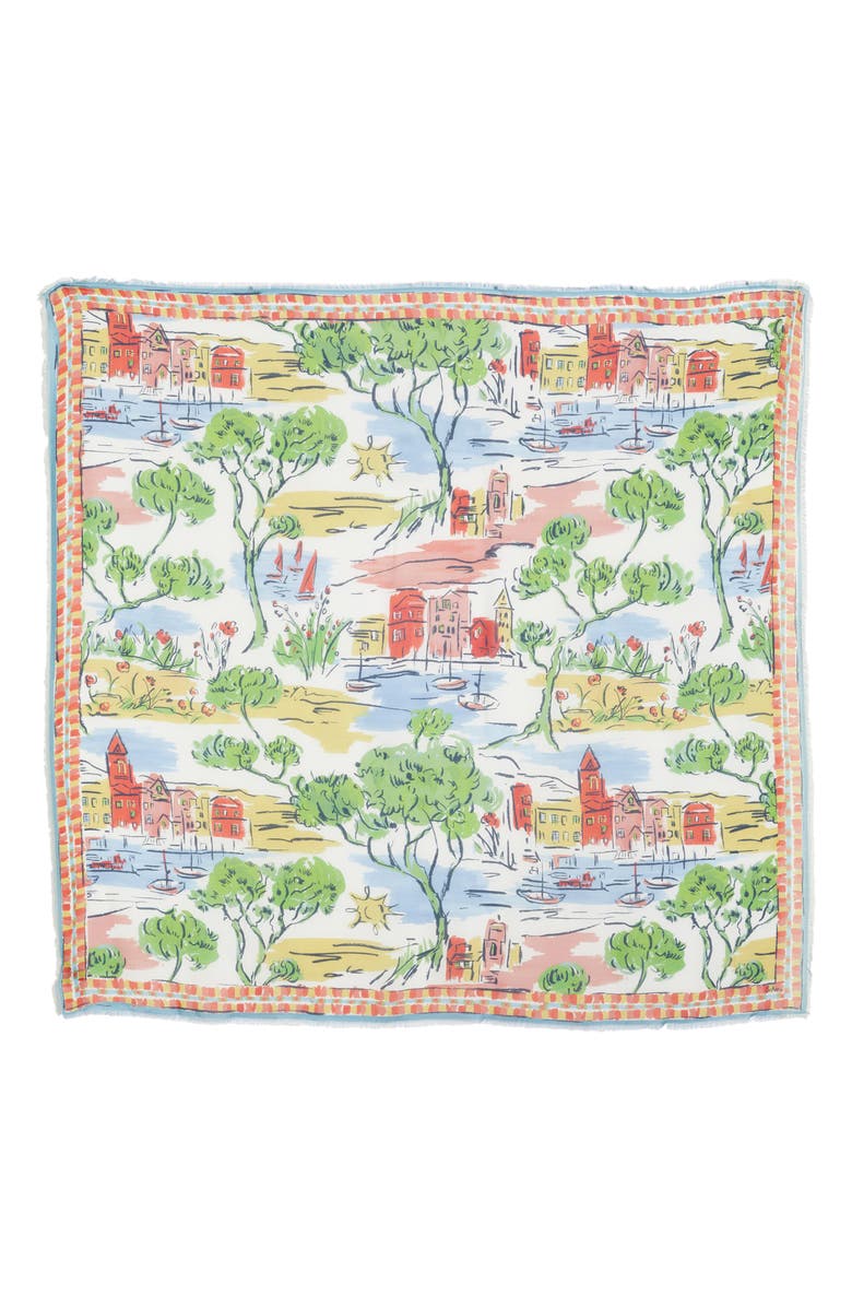 Echo Riviera Square Scarf, Alternate, color, White Multi