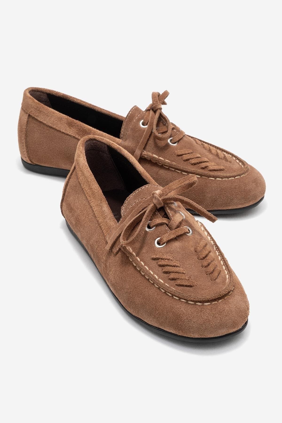 Lorven Leather Lace Up Loafer, Alternate, color, Cognac Suede Leather