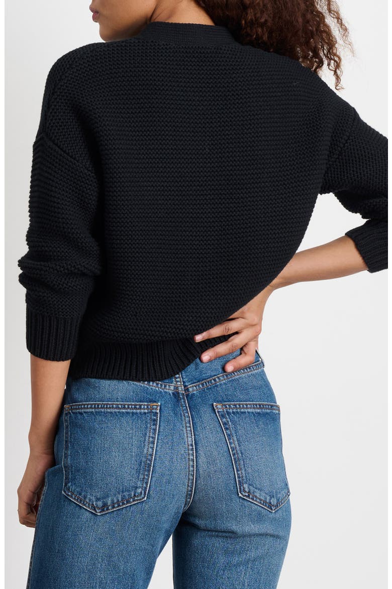 Chunky Cotton Cardigan, Alternate, color, BLACK