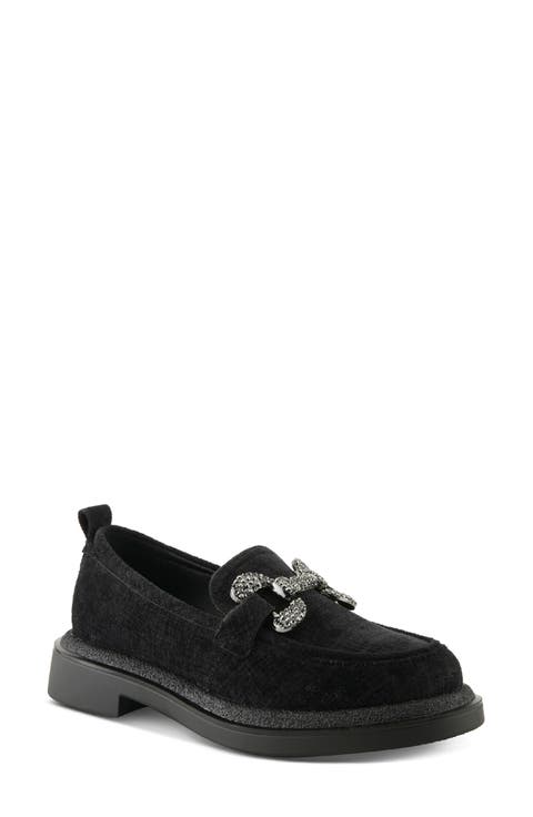 Marlen Crystal Bit Lug Sole Loafer