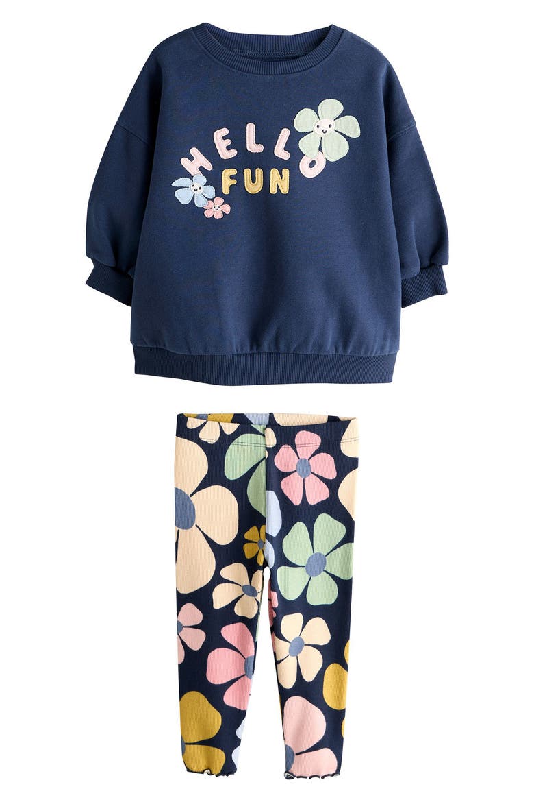 Kids' Graphic Sweatshirt & Leggings Set, Main, color, BLUE