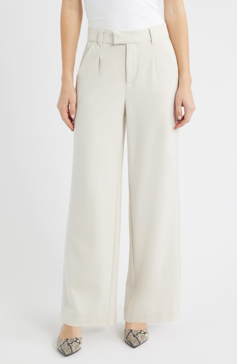 Wit & Wisdom Relaxed Waist Wide Leg Trousers, Main, color, Pale Stone