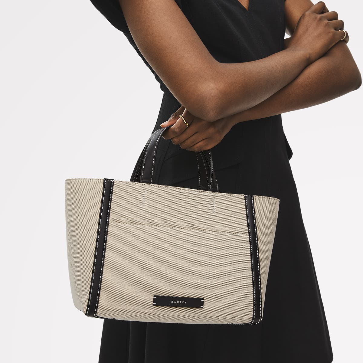 Radley Oak Street - Canvas Medium Ziptop Satchel Bag, Alternate, color, Natural