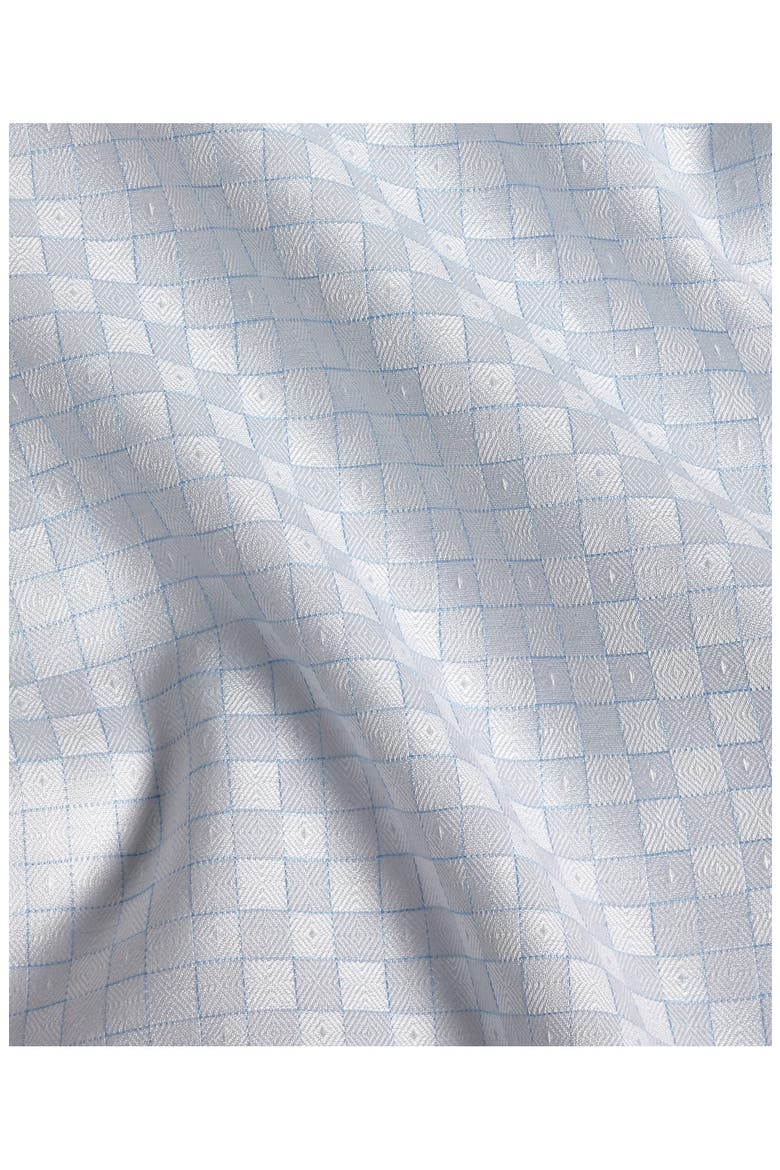 Trim Fit Dobby Check Dress Shirt, Alternate, color, WHITE/ SKY
