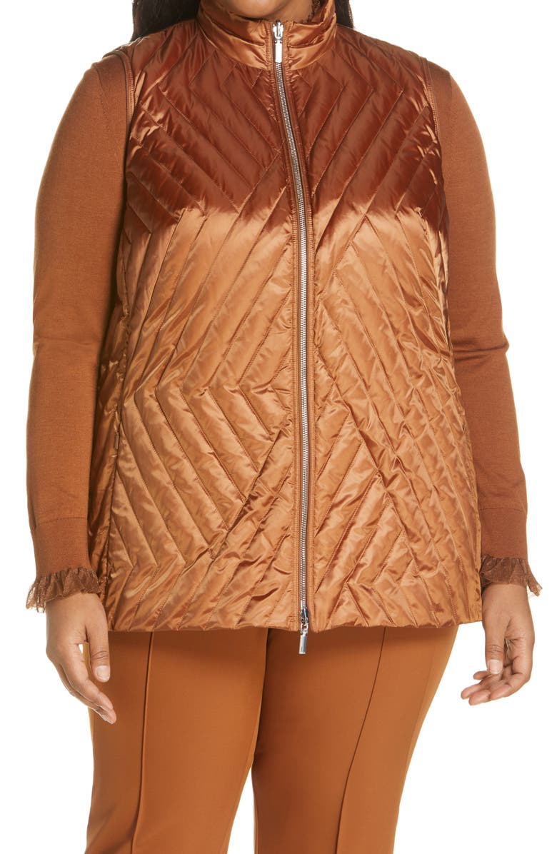 Lafayette 148 New York Bellamy Satin Tech Reversible Down Vest, Alternate, color, 