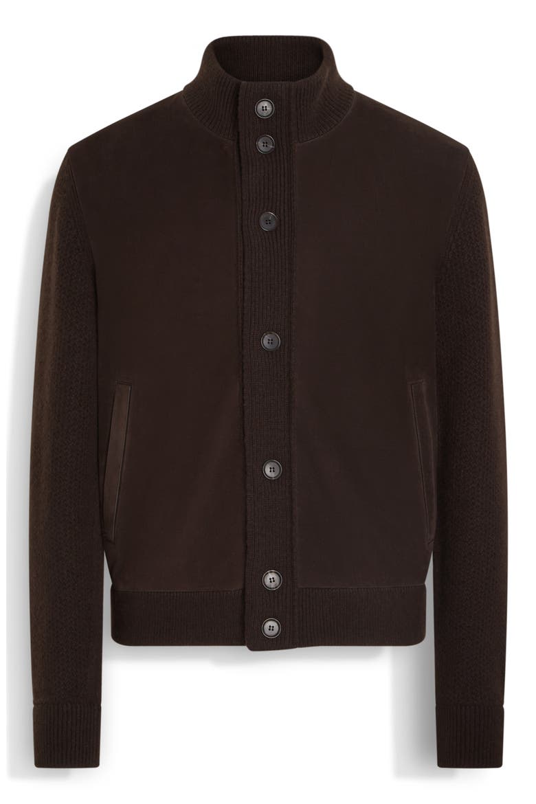 Oasi Cashmere Cardigan, Alternate, color, DARK BROWN MELANGE