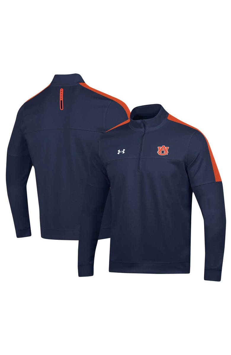Under Armour Men's Under Armour Navy Auburn Tigers Midlayer Half-Zip Jacket, Main, color, Navy