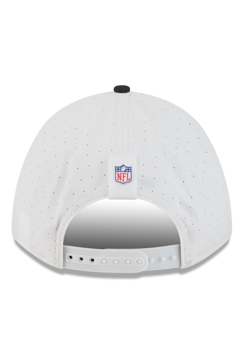 Men's New Era  White/Black Las Vegas Raiders 2025 NFL Training Camp A-Frame 9FORTY Adjustable Hat, Alternate, color, White