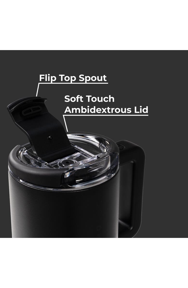 HydroJug Coffee Traveler 20 oz - Leak-Resistant, Ceramic-Lined Insulated Travel Coffee Mug for Hot or Cold Drinks with Flip Lid, Alternate, color, Black