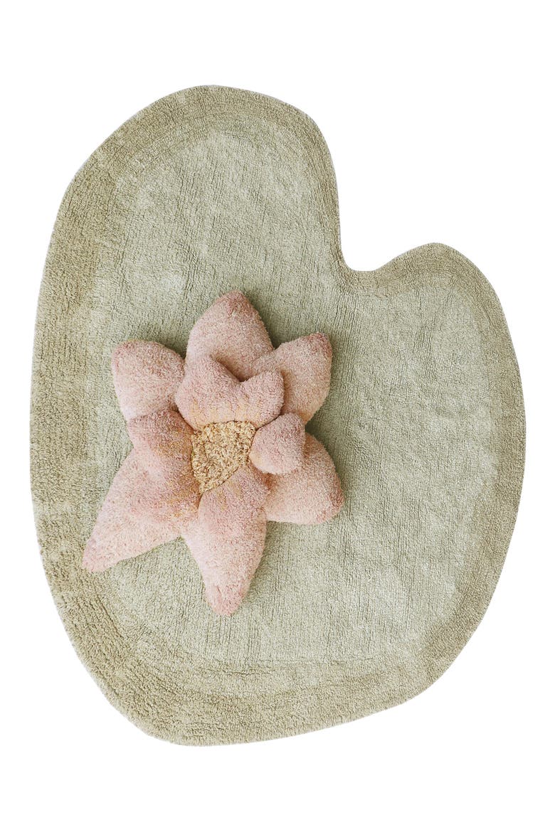 Kids' Washable Lily Pad Rug & Flower Pillow, Main, color, LILLY