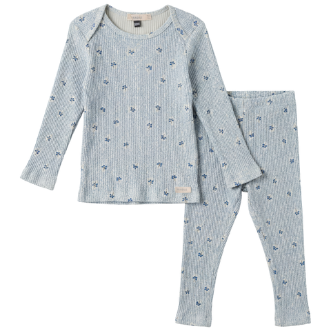 Boy Allover Cherry Print Two Piece Long Sleeve Top and Matching Pants Set (Toddler, Little Kid & Big Kid)