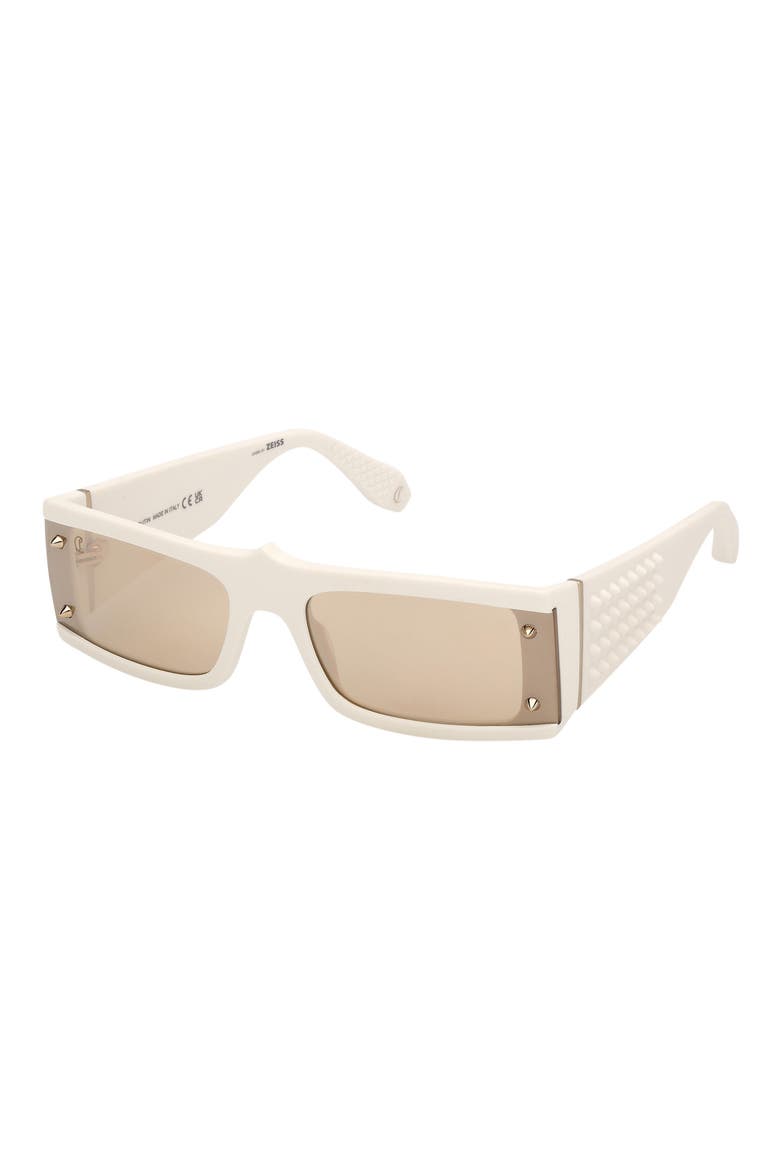 62mm Oversize Rectangular Sunglasses, Alternate, color, WHITE / GOLD / ZEISS FLASH