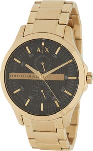 AX Armani Exchange Black Dial Bracelet Watch, 46mm
