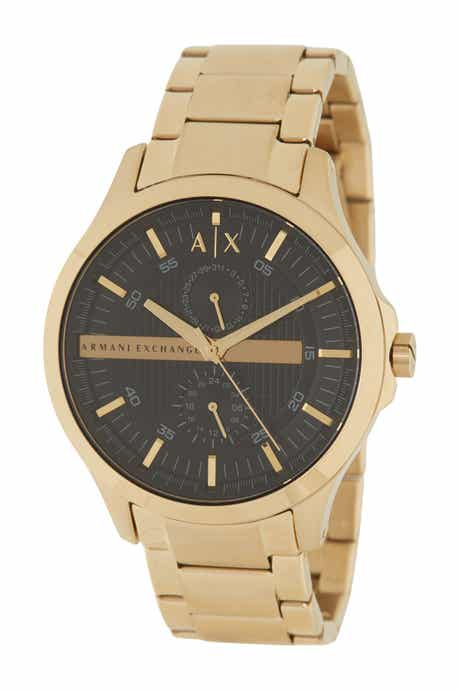 AX Armani Exchange Black Dial Bracelet Watch, 46mm