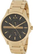 AX Armani Exchange Black Dial Bracelet Watch, 46mm