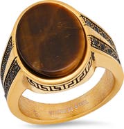 STEELTIME Men's Tiger's Eye Signet Ring
