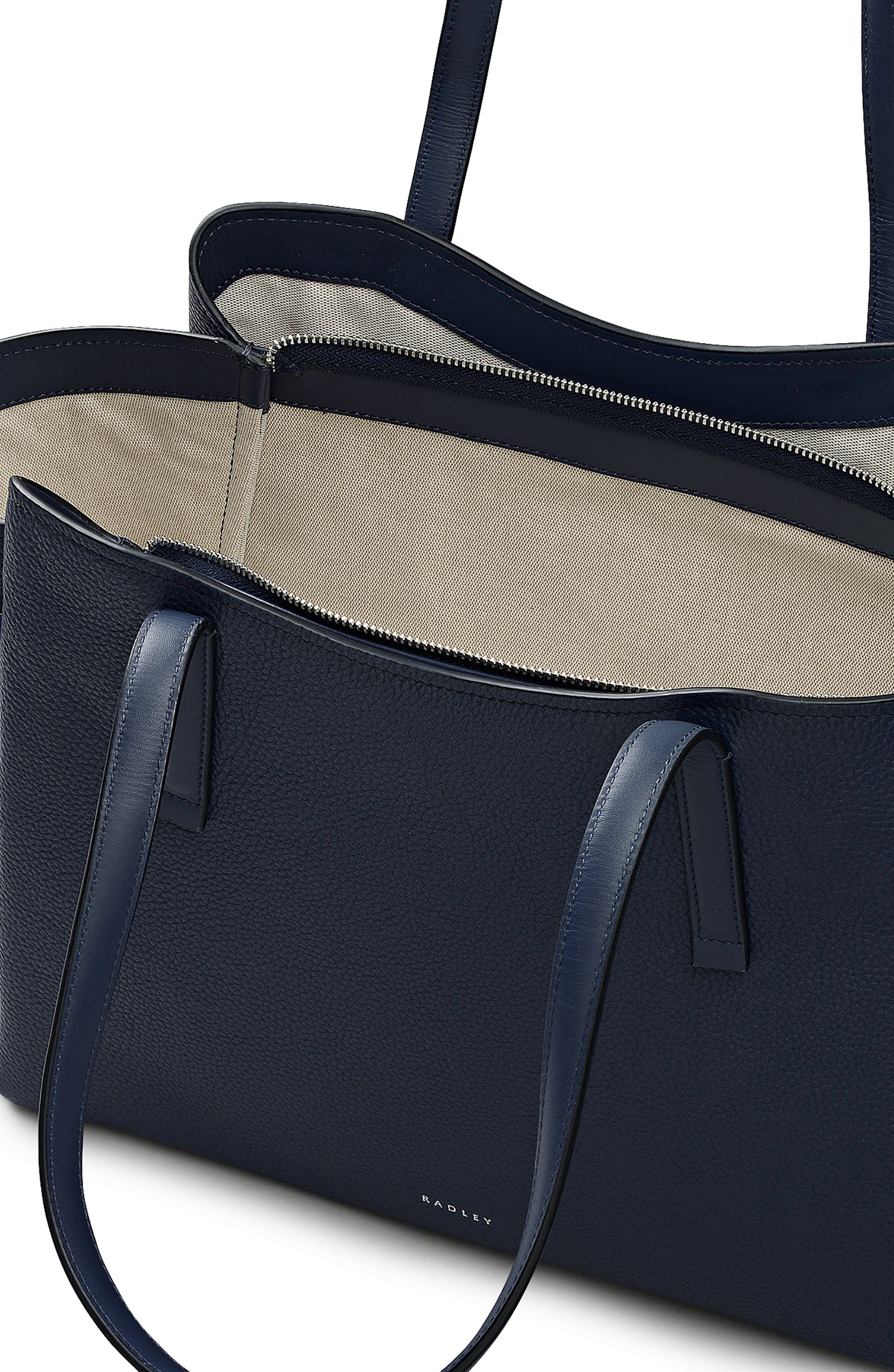 Radley Blake Gardens Large Leather Satchel, Alternate, color, Ink