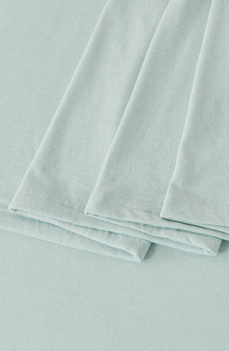 Woven & Weft Jersey Knit Sheet Set, Alternate, color, Heathered Aqua