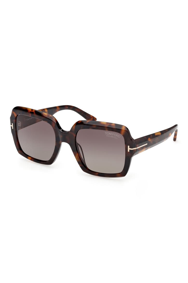 Kaya 54mm Polarized Gradient Square Sunglasses, Alternate, color, DARK HAVANA/ ECO/ POLAR
