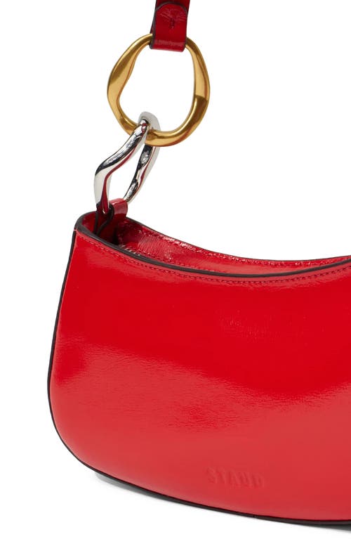 Staud Ollie Leather Shoulder Bag In Red