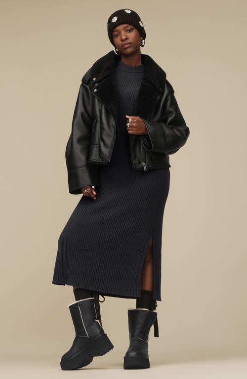 Ugg(r) Esmee Leather Cuffable Tall Boot In Black