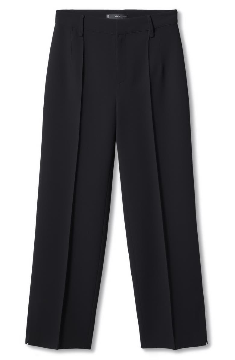 MANGO Slit Hem Straight Leg Pants, Alternate, color,