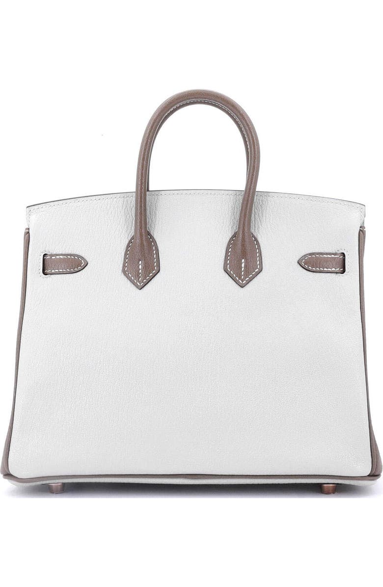 Pre-Owned Hermes Birkin Handbag Bicolor Chevre Mysore with Rose Gold Hardware 25, Alternate, color,