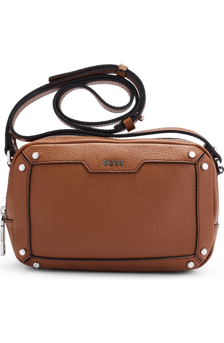 BOSS Ivy Leather Crossbody Bag, Main, color,