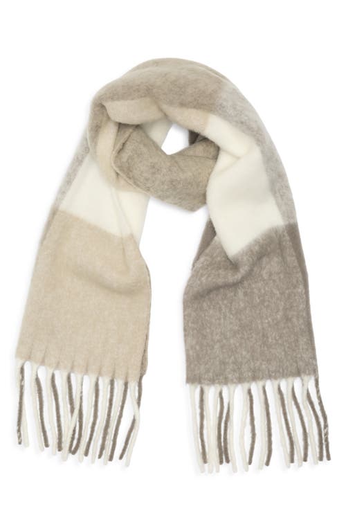 Nordstrom Wool & Alpaca Blend Fringe Scarf In Brown
