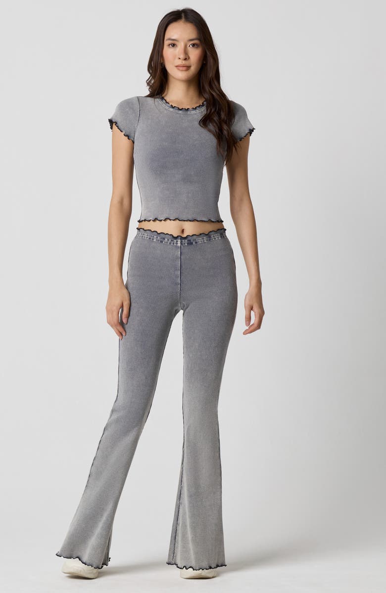 Florence by Mills Washed Rib Crop Tee, Alternate, color, Washed Ombre Blue