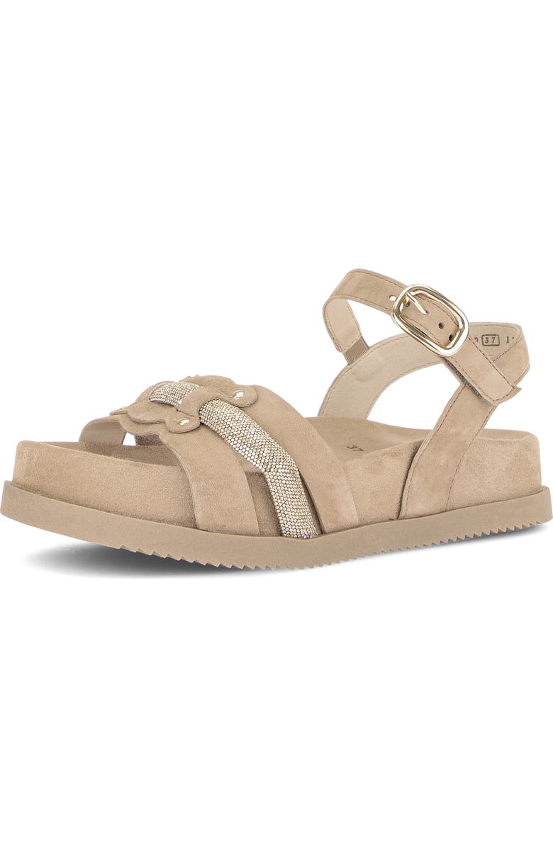 Gabor Ankle Strap Sandal, Main, color, Sand